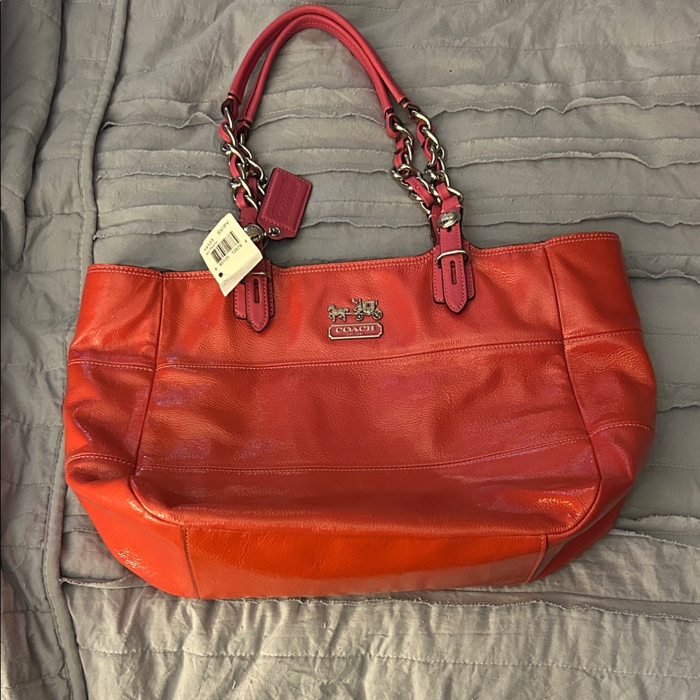 Coach Peony Leather Tote Bag